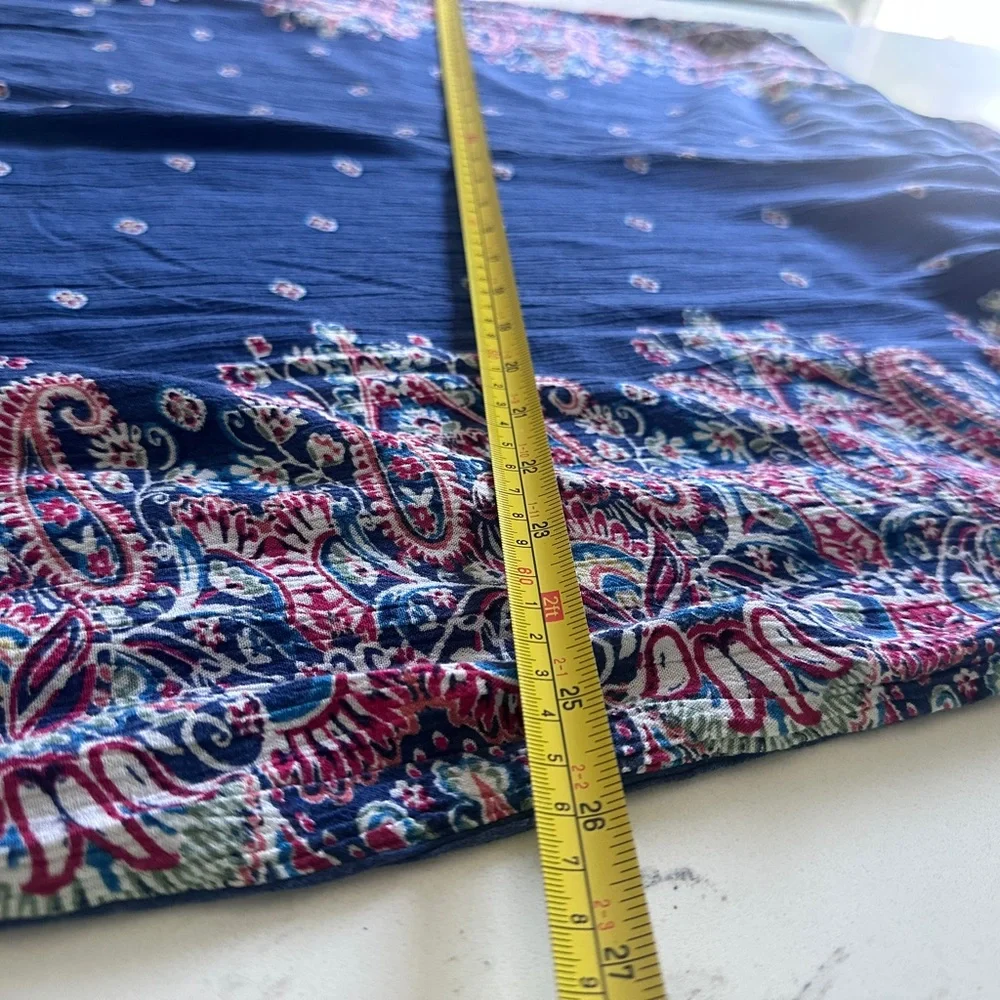 Women’s AUW Bohemian Navy Floral Halter Midi Dress size L - Picture 11 of 14